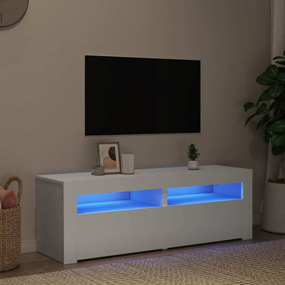 804355 vidaXL TV Cabinet with LED Lights White 120x35x40 cm