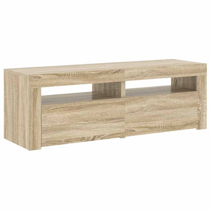 804358 vidaXL TV Cabinet with LED Lights Sonoma Oak 120x35x40 cm