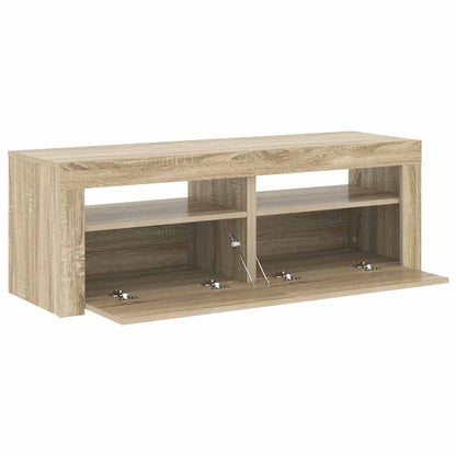 804358 vidaXL TV Cabinet with LED Lights Sonoma Oak 120x35x40 cm