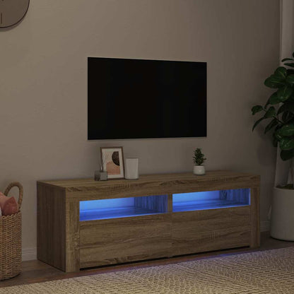 804358 vidaXL TV Cabinet with LED Lights Sonoma Oak 120x35x40 cm