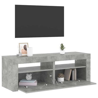 804359 vidaXL TV Cabinet with LED Lights Concrete Grey 120x35x40 cm
