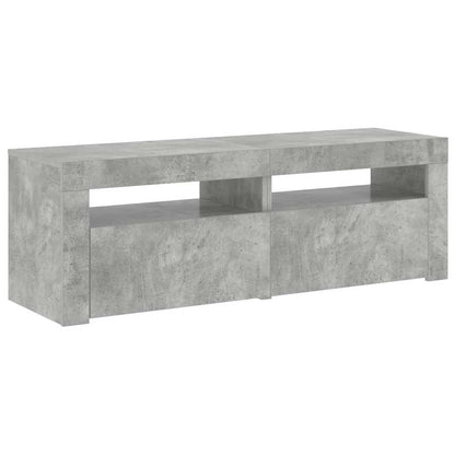804359 vidaXL TV Cabinet with LED Lights Concrete Grey 120x35x40 cm
