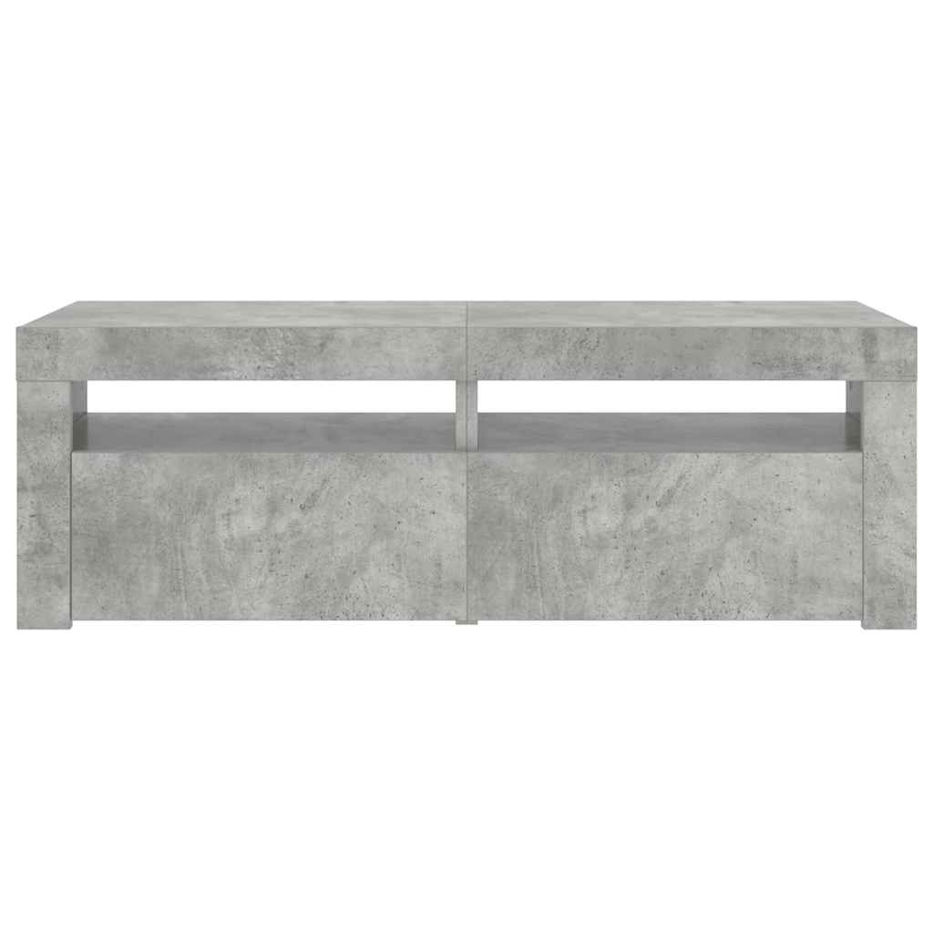 804359 vidaXL TV Cabinet with LED Lights Concrete Grey 120x35x40 cm