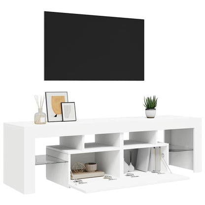 TV Cabinet with LED Lights White 140x36,5x40 cm