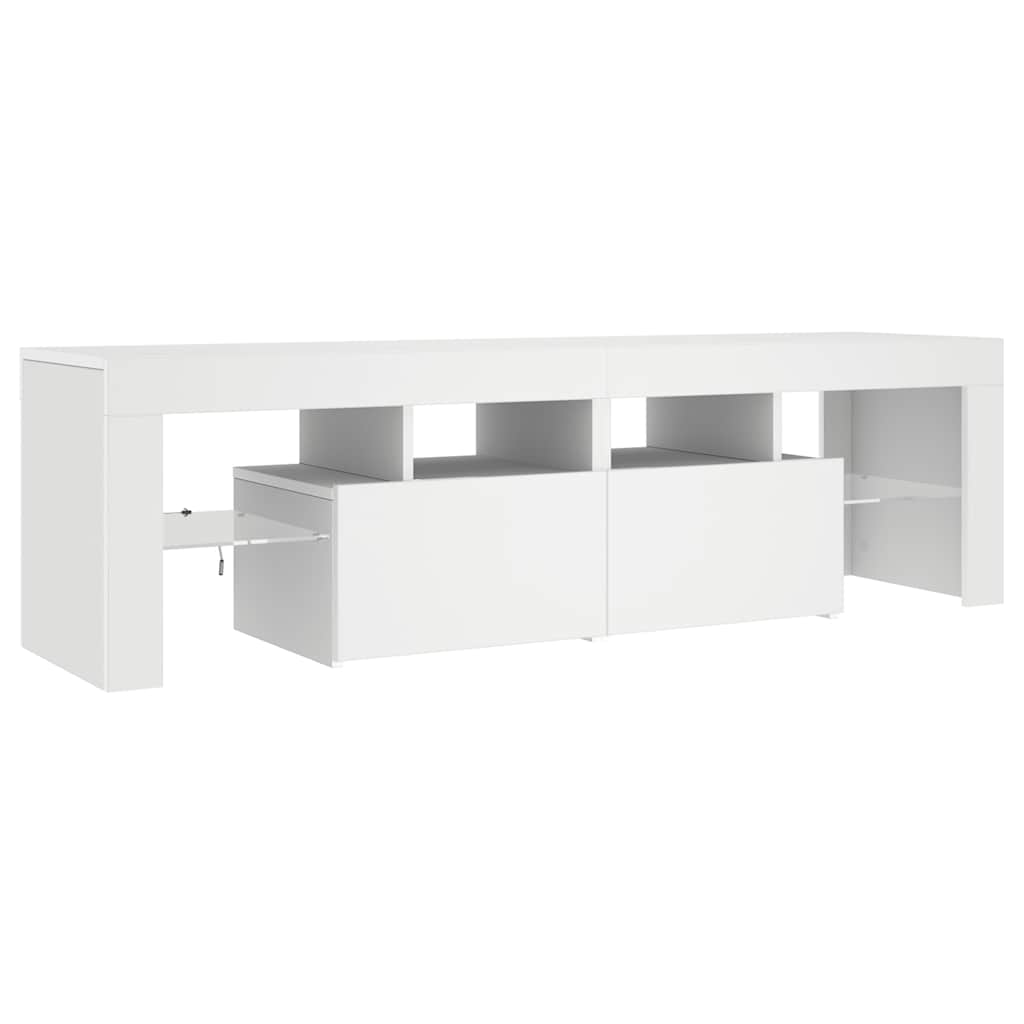 TV Cabinet with LED Lights White 140x36.5x40 cm