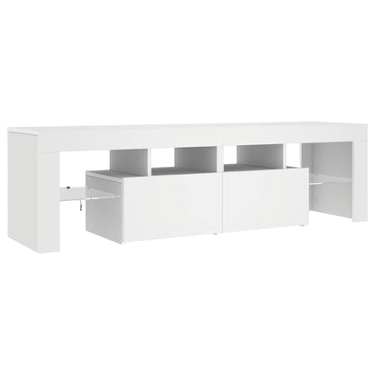 TV Cabinet with LED Lights White 140x36.5x40 cm