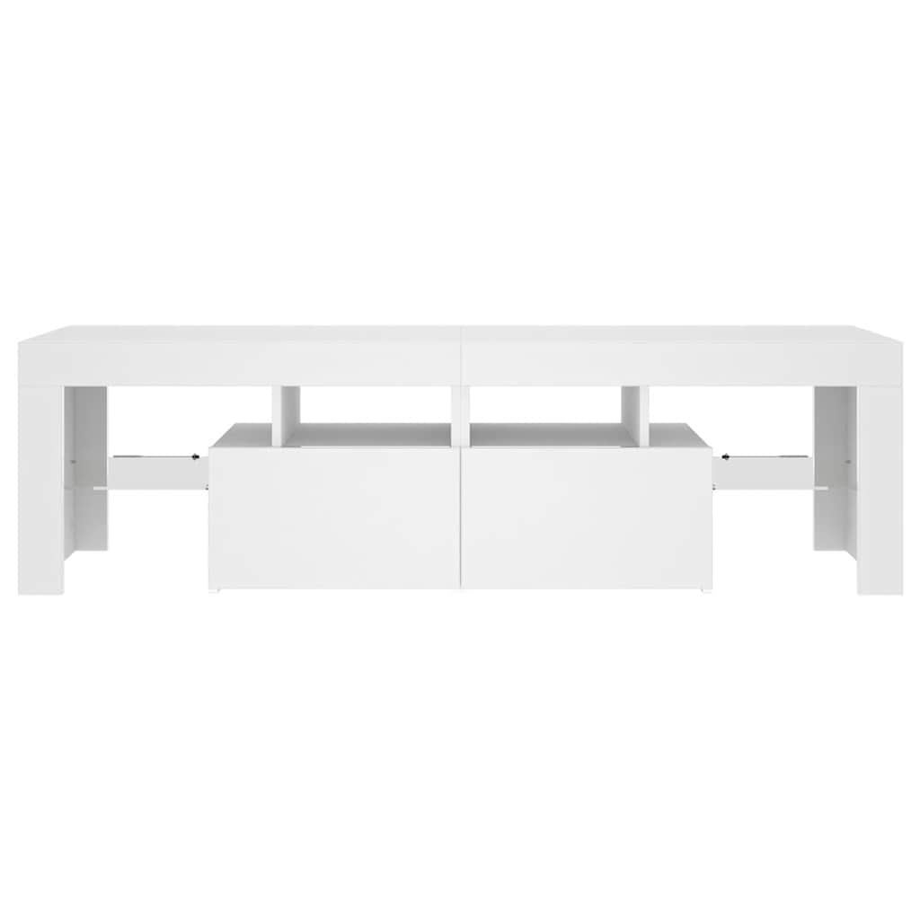 TV Cabinet with LED Lights White 140x36.5x40 cm