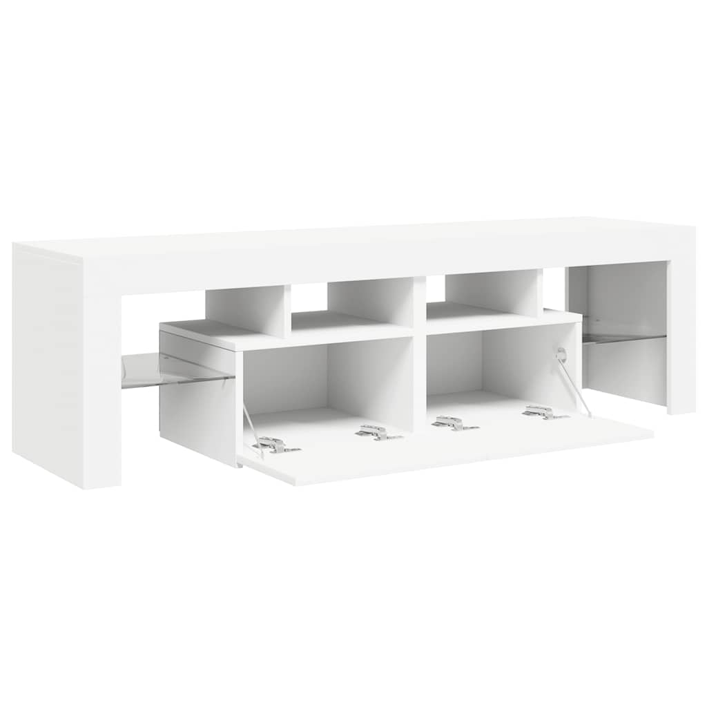 TV Cabinet with LED Lights White 140x36.5x40 cm