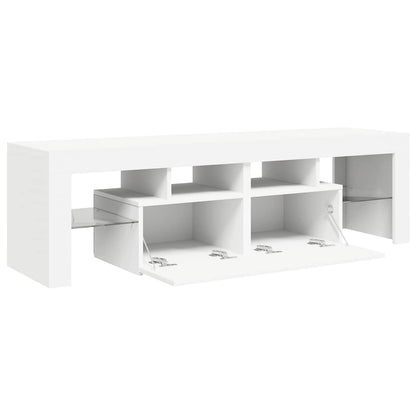 TV Cabinet with LED Lights White 140x36.5x40 cm