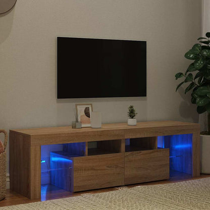 TV Cabinet with LED Lights Sonoma Oak 140x36,5x40 cm