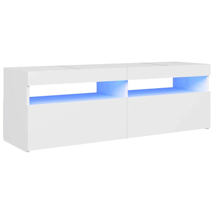 804373 vidaXL TV Cabinet with LED Lights White 120x35x40 cm