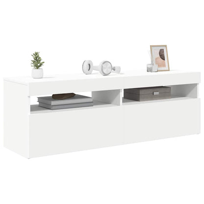 TV Cabinet with LED Lights White 120x35x40 cm