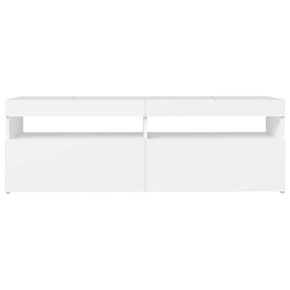 TV Cabinet with LED Lights White 120x35x40 cm