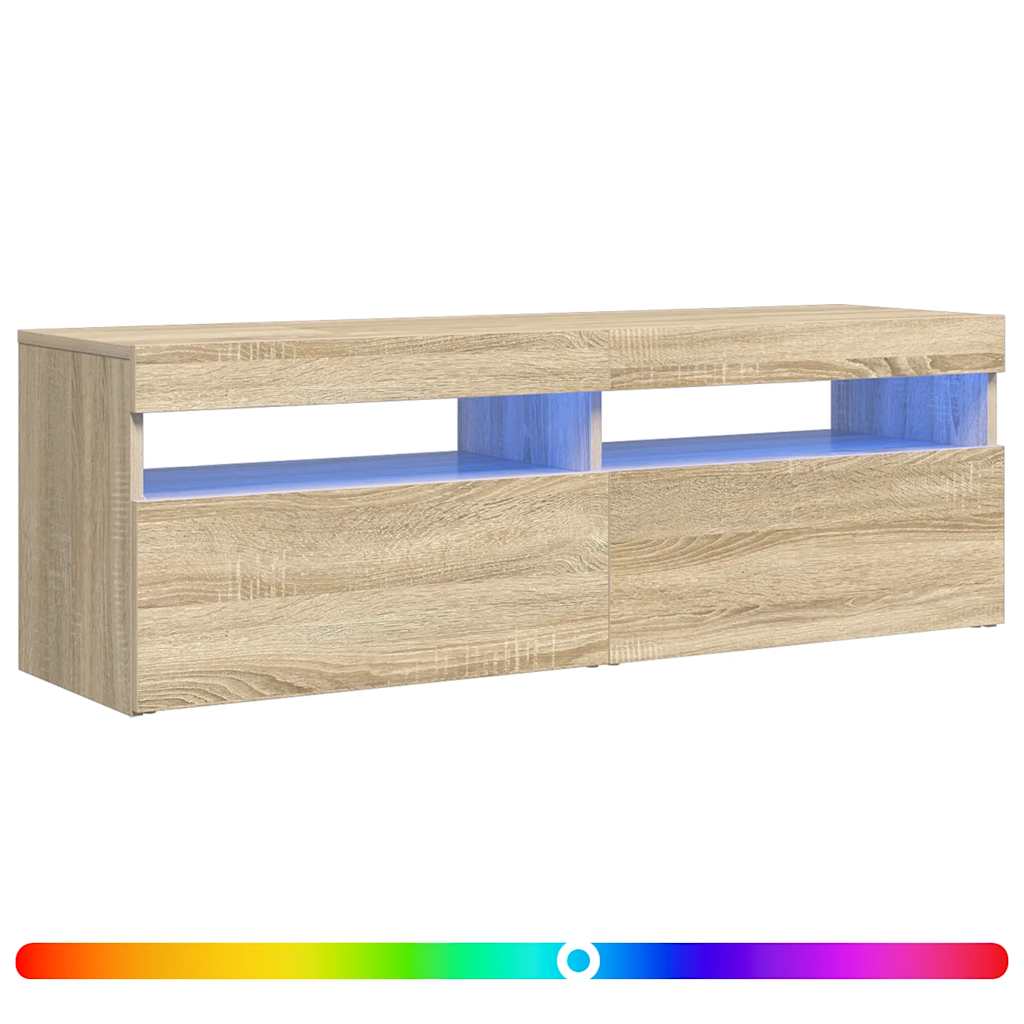 TV Cabinet with LED Lights Sonoma Oak 120x35x40 cm