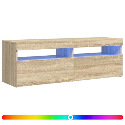 TV Cabinet with LED Lights Sonoma Oak 120x35x40 cm