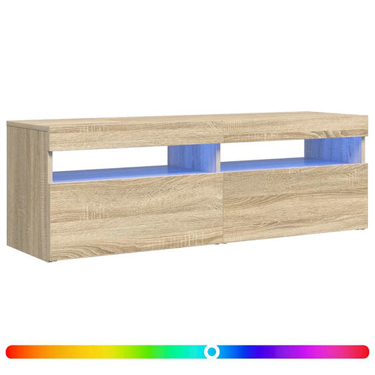 TV Cabinet with LED Lights Sonoma Oak 120x35x40 cm