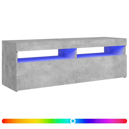 TV Cabinet with LED Lights Concrete Grey 120x35x40 cm
