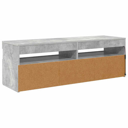 TV Cabinet with LED Lights Concrete Grey 120x35x40 cm