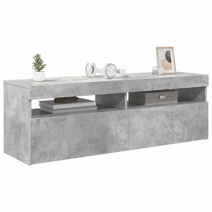 TV Cabinet with LED Lights Concrete Grey 120x35x40 cm