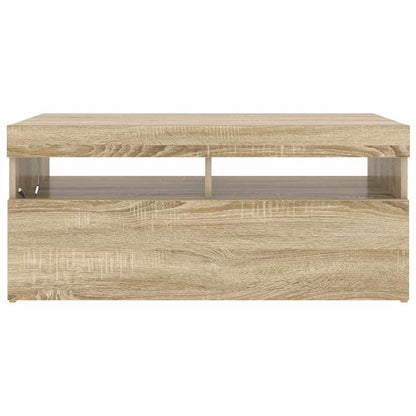 TV Cabinet with LED Lights Sonoma Oak 90x35x40 cm