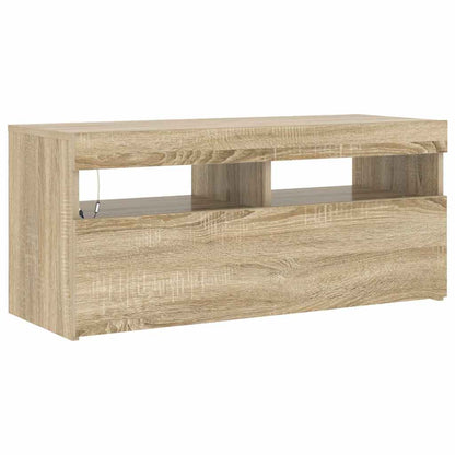TV Cabinet with LED Lights Sonoma Oak 90x35x40 cm