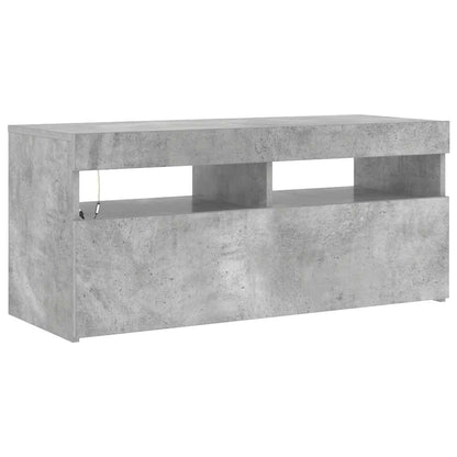 TV Cabinet with LED Lights Concrete Grey 90x35x40 cm