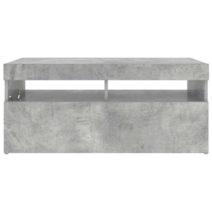 TV Cabinet with LED Lights Concrete Grey 90x35x40 cm