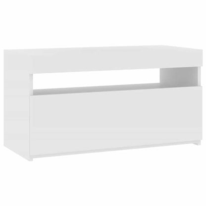 TV Cabinet with LED Lights White 75x35x40 cm