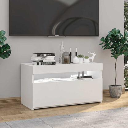 TV Cabinet with LED Lights White 75x35x40 cm