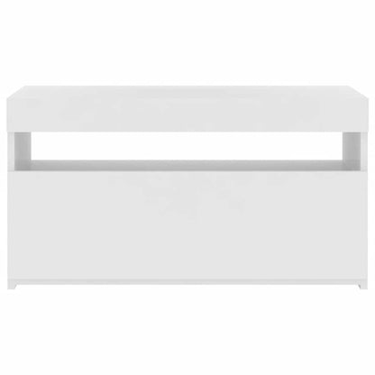 TV Cabinet with LED Lights White 75x35x40 cm