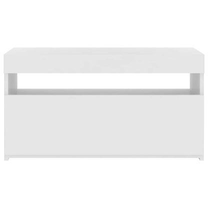 TV Cabinet with LED Lights White 75x35x40 cm