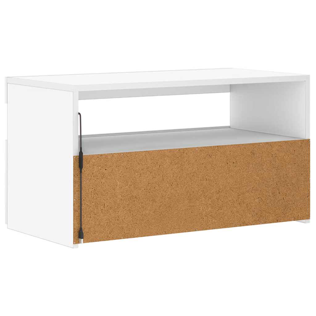 TV Cabinet with LED Lights White 75x35x40 cm