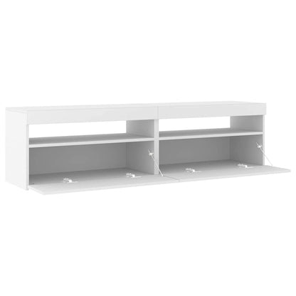TV Cabinets 2 pcs with LED Lights White 75x35x40 cm