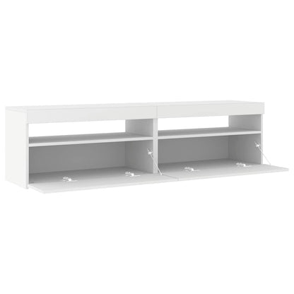 TV Cabinets 2 pcs with LED Lights White 75x35x40 cm