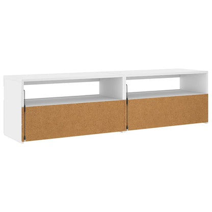 TV Cabinets 2 pcs with LED Lights White 75x35x40 cm