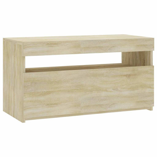 804397 vidaXL TV Cabinet with LED Lights Sonoma Oak 75x35x40 cm