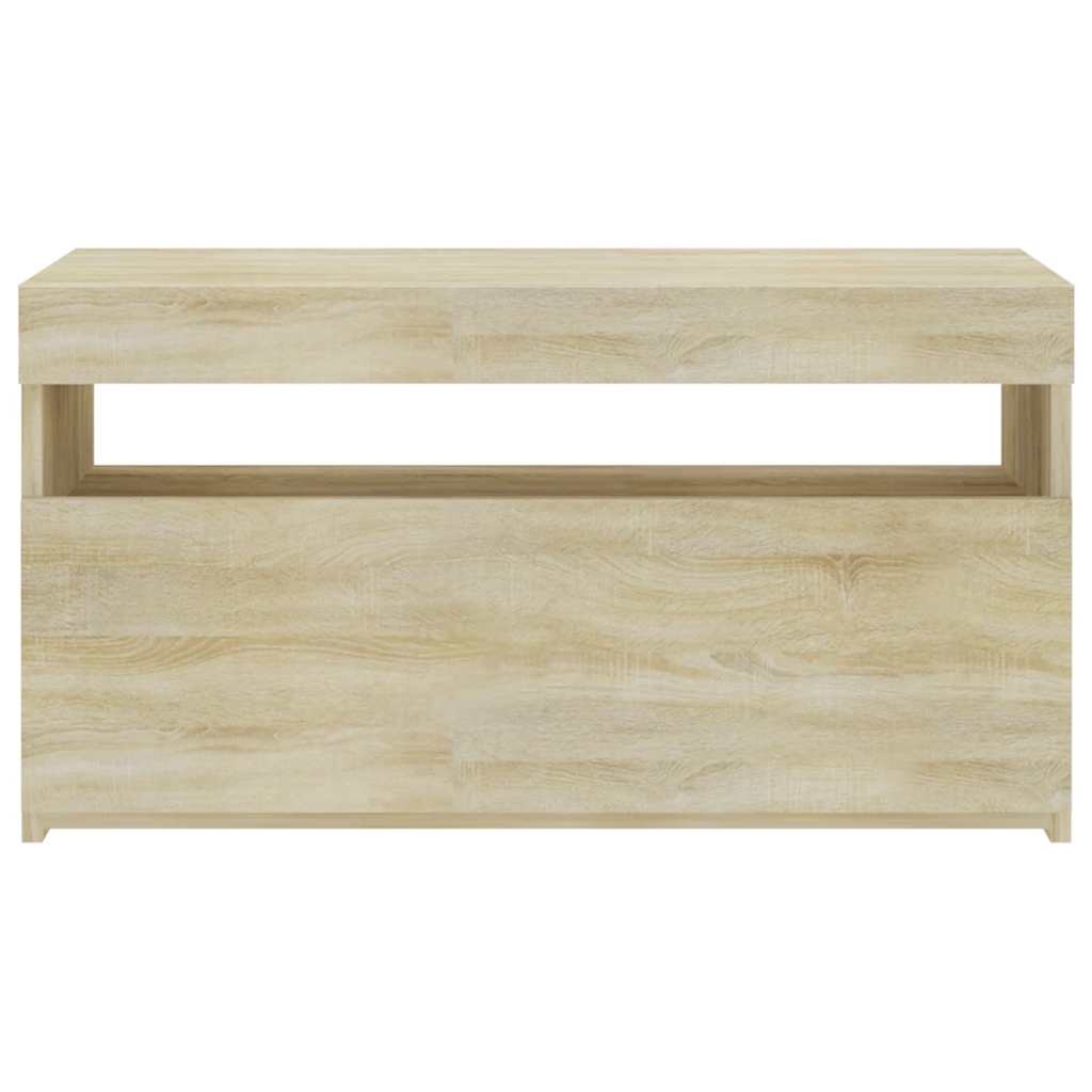 TV Cabinet with LED Lights Sonoma Oak 75x35x40 cm