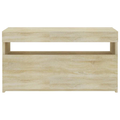 TV Cabinet with LED Lights Sonoma Oak 75x35x40 cm
