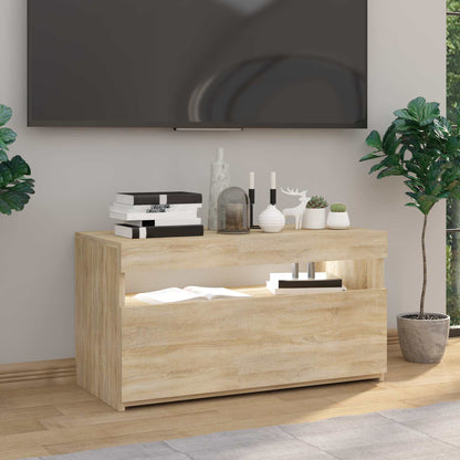 TV Cabinet with LED Lights Sonoma Oak 75x35x40 cm