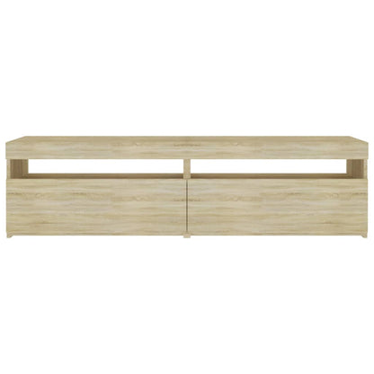 TV Cabinets 2 pcs with LED Lights Sonoma Oak 75x35x40 cm