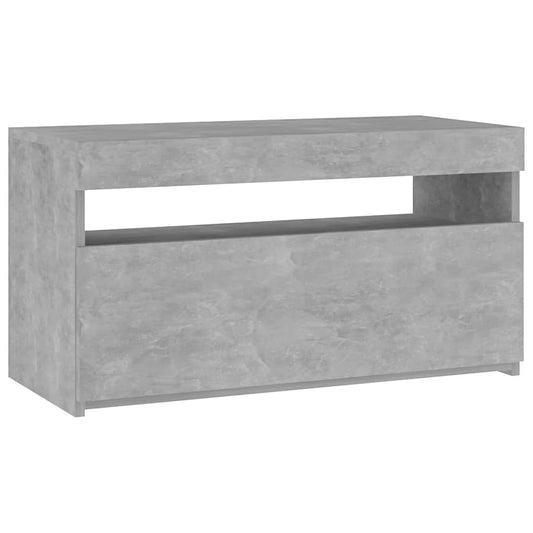 804399 vidaXL TV Cabinet with LED Lights Concrete Grey 75x35x40 cm