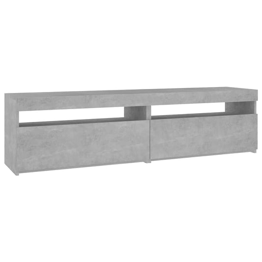 804400 vidaXL 2 Piece TV Cabinet Set with LED Lights Concrete Grey 75x35x40 cm