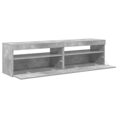 TV Cabinets 2 pcs with LED Lights Concrete Grey 75x35x40 cm