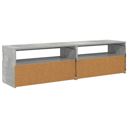TV Cabinets 2 pcs with LED Lights Concrete Grey 75x35x40 cm