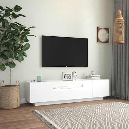 804427 vidaXL TV Cabinet with LED Lights White 160x35x40 cm
