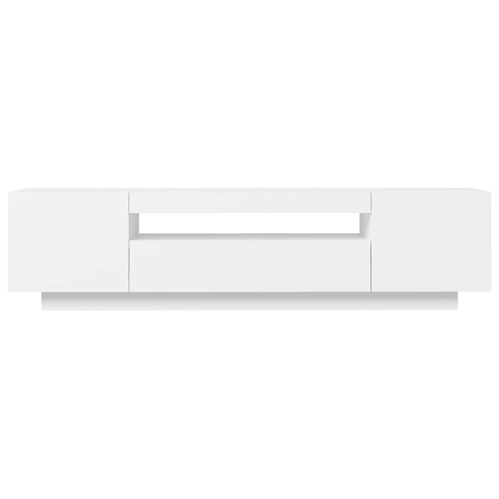 TV Cabinet with LED Lights White 160x35x40 cm