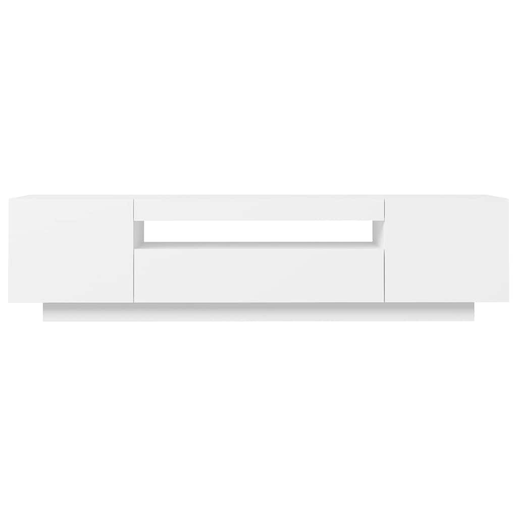 804427 vidaXL TV Cabinet with LED Lights White 160x35x40 cm