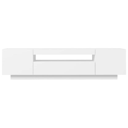 804427 vidaXL TV Cabinet with LED Lights White 160x35x40 cm