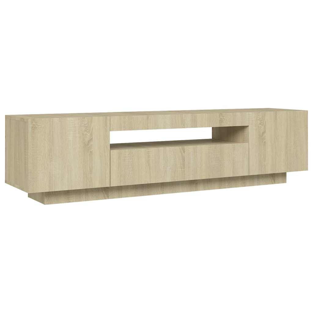 804430 vidaXL TV Cabinet with LED Lights Sonoma Oak 160x35x40 cm