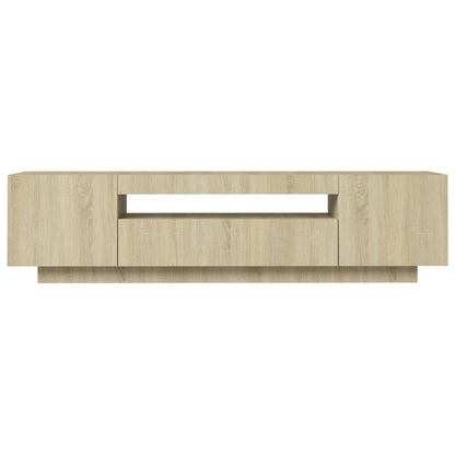 804430 vidaXL TV Cabinet with LED Lights Sonoma Oak 160x35x40 cm